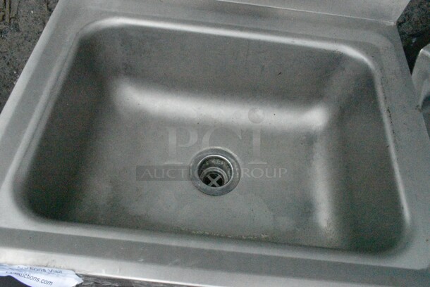 2 Stainless Steel Commercial Single Bay Wall Mount Sink w/ Faucet and Handles. 2 Times Your Bid! - Image 4 of 9