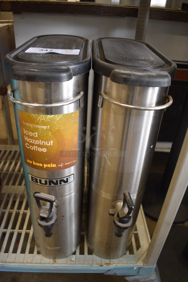 2 Bunn Stainless Steel Beverage Holder Dispensers. 6x18x22. 2 Times Your Bid!