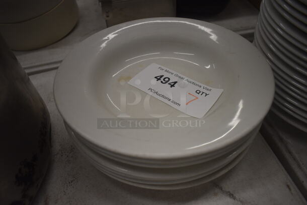 7 Various White Ceramic Pasta Plates. Includes 9x9x2. 7 Times Your Bid!