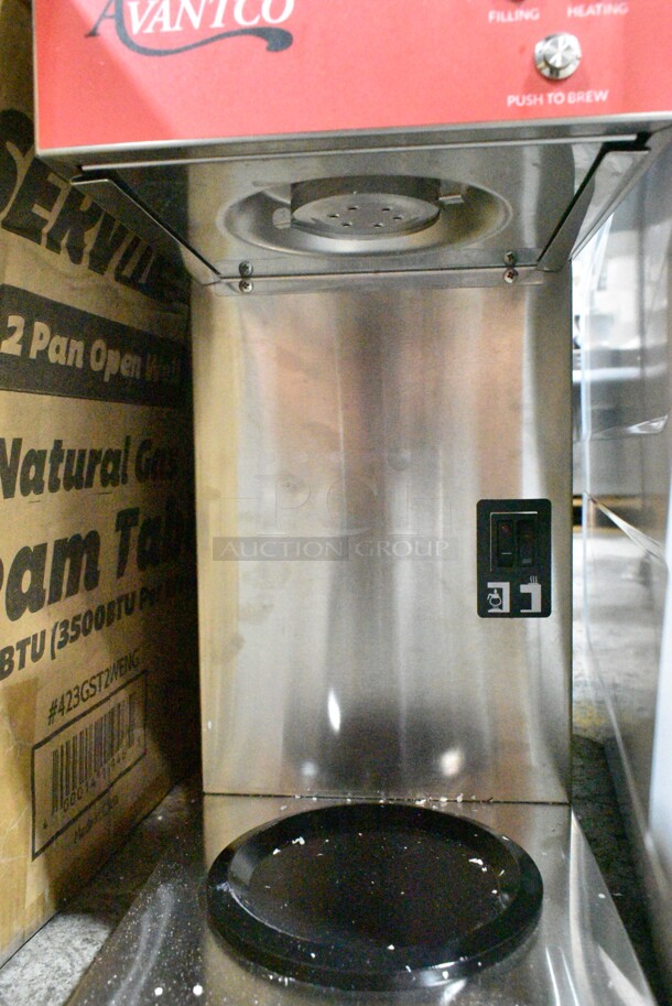 BRAND NEW SCRATCH AND DENT! Avantco 177CMA1L2U Automatic Coffee Maker with 3 Decanter Warmers. 120 Volts, 1 Phase.  - Image 4 of 6