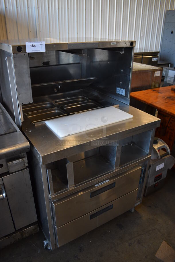 Duke Model DPC-38-120-DRW-DR-LM Stainless Steel Commercial Prep Table w/ 2 Drawers on Commercial Casters. 120 Volts, 1 Phase. 32x38x54. Tested and Working! - Image 3 of 10