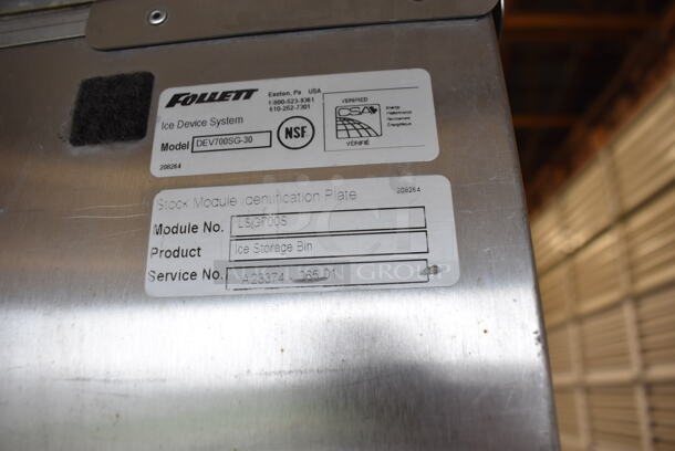 Hoshizaki F-1501MAH Stainless Steel Commercial Ice Head on Follett DEV70SG-30 Stainless Steel Bin. 208-230 Volts, 1 Phase. 30x39x112 - Image 8 of 12