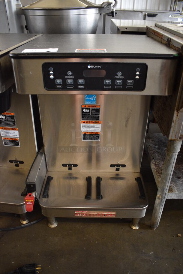 2019 Bunn Model ICB TWIN SH Stainless Steel Commercial Countertop Double Coffee Machine w/ Hot Water Dispenser. 120/208 Volts, 1 Phase. 20x21x33