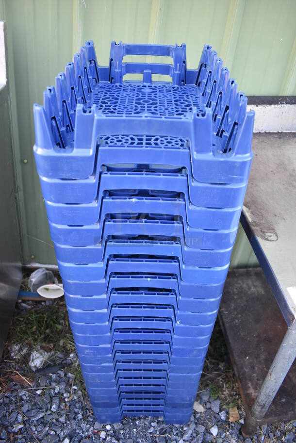 ALL ONE MONEY! Lot of 22 Blue Poly Bins. 12.5x19x4