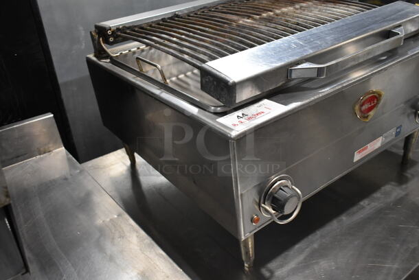 Wells B-40 Stainless Steel Commercial Countertop Electric Powered Charbroiler Grill. Back Right Leg Bent.. 208 Volts, 1 Phase.  - Image 2 of 6