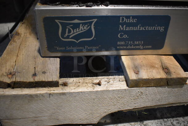 Duke Stainless Steel Commercial Natural Gas Powered Full Size Convection Oven w/ View Through Doors, Metal Oven Racks and Thermostatic Controls Comes w/ 4 Legs. 38.5x42x32. Legs 27" - Image 7 of 8