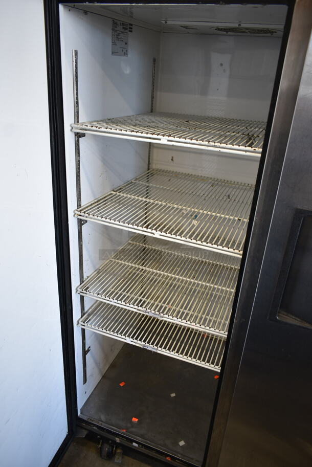 2015 True TG2R-2S ENERGY STAR Stainless Steel Commercial 2 Door Reach In Cooler w/ Poly Coated Racks on Commercial Casters. 115 Volts, 1 Phase. Tested and Working! - Image 5 of 8
