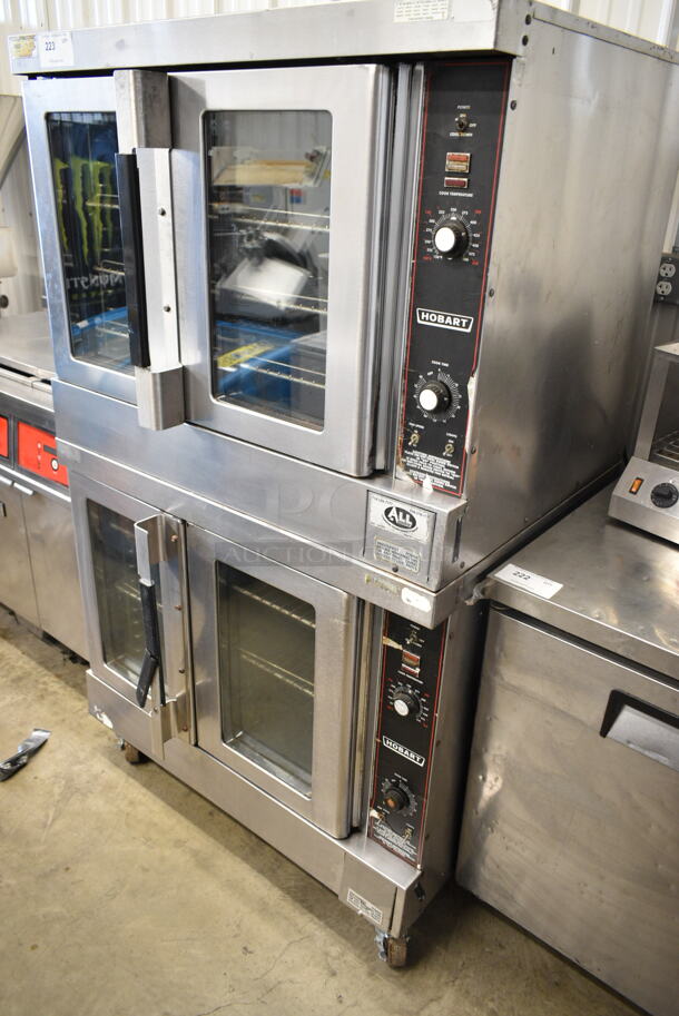 2 Hobart HSC6-10 Stainless Steel Commercial Natural Gas Powered Full Size Convection Oven w/ View Through Doors, Metal Oven Racks and Thermostatic Controls on Commercial Casters. 2 Times Your Bid! - Image 2 of 12