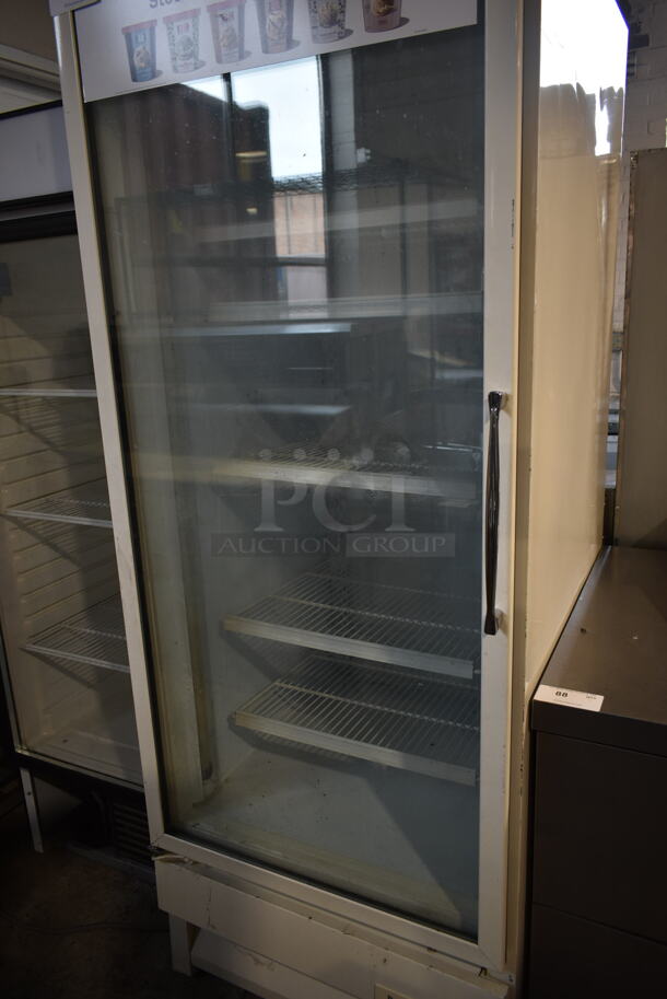 National ULG30BSP-5 Metal Commercial Single Door Reach In Freezer Merchandiser w/ Poly Coated Racks. 115 Volts, 1 Phase. Tested and Powers On But Does Not Get Cold - Image 3 of 7