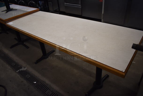 Dining Height Table on 2 Black Straight Leg Table Bases. 72x28x30 - Image 4 of 4