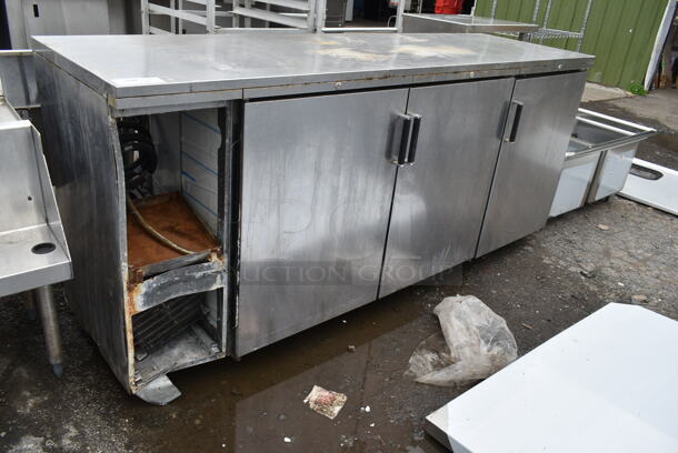 Stainless Steel Commercial 3 Door Back Bar Cooler. Does Not Have Compressor.  - Image 1 of 5