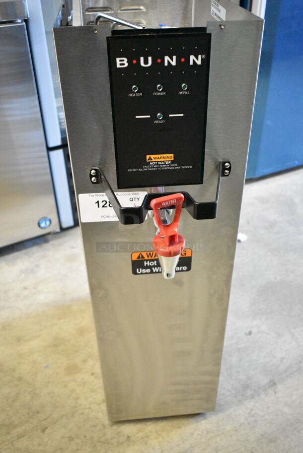 BRAND NEW SCRATCH AND DENT! 2023 Bunn 26300.0000 H10X-80-240 Stainless Steel Commercial Countertop 10 Gallon Hot Water Dispenser. 240 Volts, 1 Phase.  - Image 1 of 5