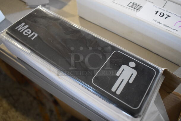 12 BRAND NEW IN BOX! Winco SGN-311 Men Bathroom Signs. 9x3. 12 Times Your Bid! - Image 2 of 3