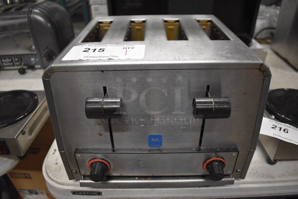 Waring WCT805B Stainless Steel Commercial Countertop 4 Slot Toaster. 208 Volts, 1 Phase. 12x14x9 - Image 1 of 5