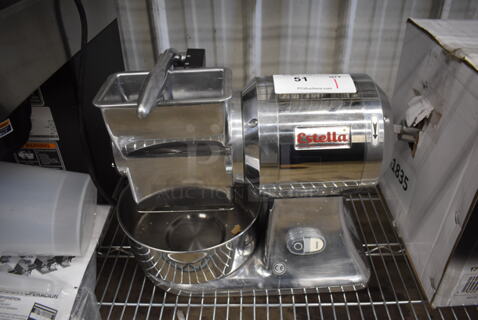 BRAND NEW SCRATCH AND DENT! Estella 348CG1 Stainless Steel Commercial Countertop Electric Powered Hard Cheese Grater. 120 Volts, 1 Phase. 16x10x16. Tested and Working!