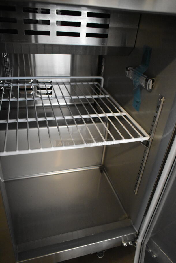 BRAND NEW SCRATCH AND DENT! 2024 Avantco 178SSPT36HC Stainless Steel Commercial Sandwich Salad Prep Table Bain Marie Mega Top on Commercial Casters. 115 Volts, 1 Phase. Tested and Working! - Image 5 of 6