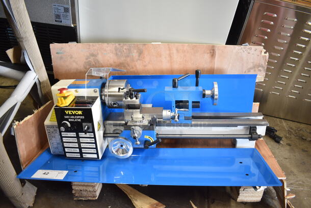 BRAND NEW SCRATCH AND DENT! Vevor CJ18A Metal Countertop Variable Speed Mini Lathe. 110 Volts, 1 Phase.  - Image 2 of 11