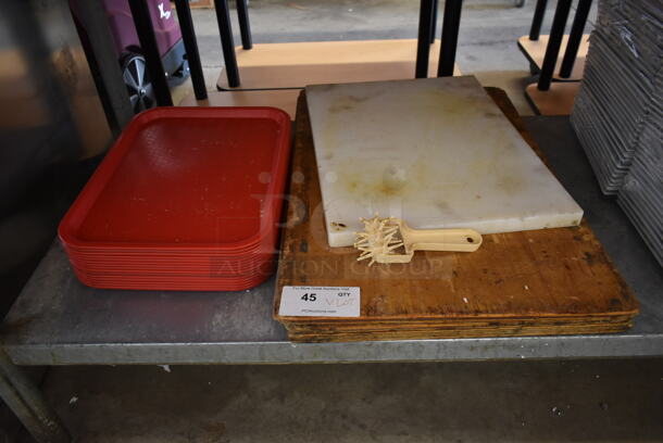 ALL ONE MONEY! Lot of Various Items Including Poly Trays and Cutting Boards - Image 1 of 4