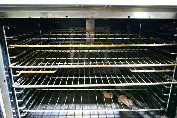 2 Vulcan VC6GD-SEFCAM5 Stainless Steel Commercial Natural Gas Powered Full Size Convection Oven w/ View Through Doors, Metal Oven Racks and Thermostatic Controls. 2 Times Your Bid!  - Image 7 of 10