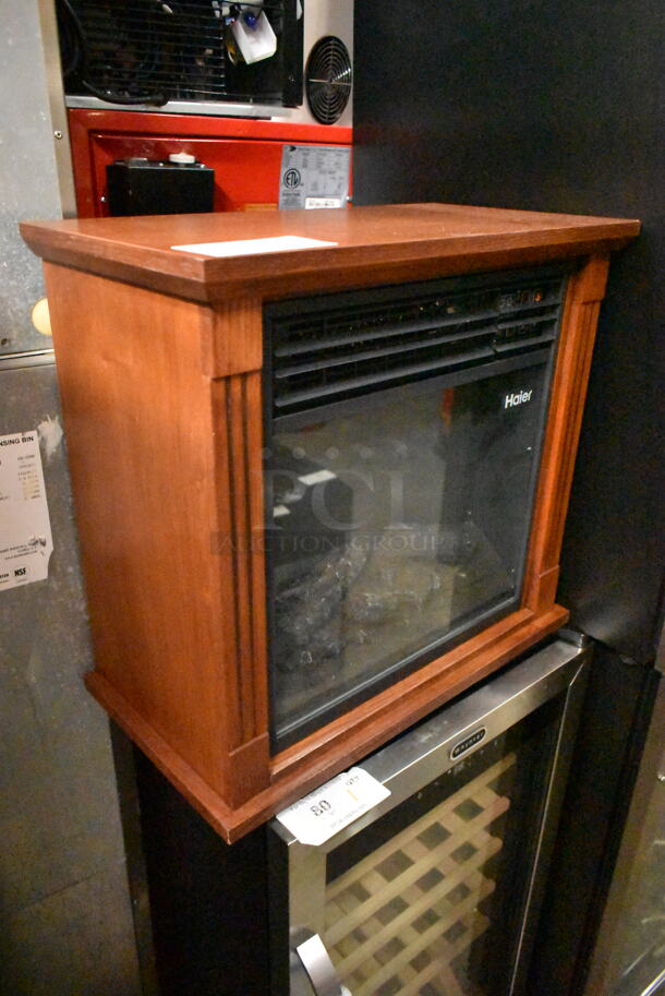 BRAND NEW SCRATCH AND DENT! Haier HHF15CPC 5,200 BTU Fireplace Infrared Zone Heater with Dark Oak Finish. 115 Volts, 1 Phase. Tested and Working! - Image 3 of 5