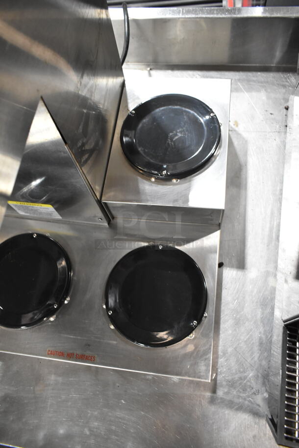 Newco NKLP3AF Stainless Steel Commercial 3 Burner Coffee Machine w/ Hot Water Dispenser and Poly Brew Basket. 120 Volts, 1 Phase.  - Image 3 of 9