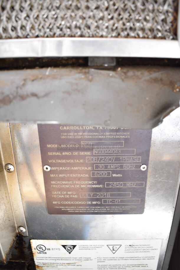2018 Turbochef NGO Metal Commercial Countertop Electric Powered Rapid Cook Oven. 208/240 Volts, 1 Phase. - Image 4 of 4