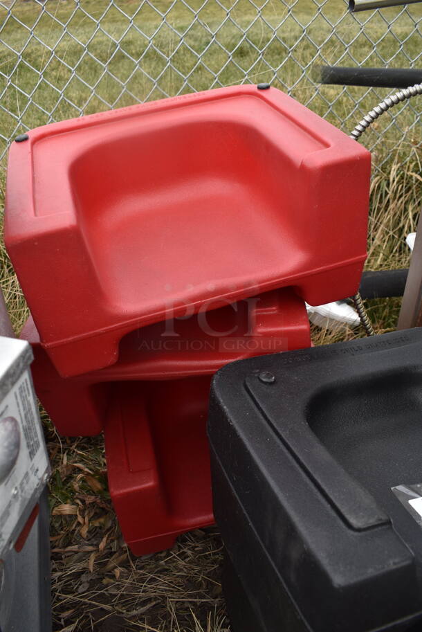 5 Poly Booster Seats; 2 Black and 3 Red. 15x12x8. 5 Times Your Bid! - Image 2 of 3