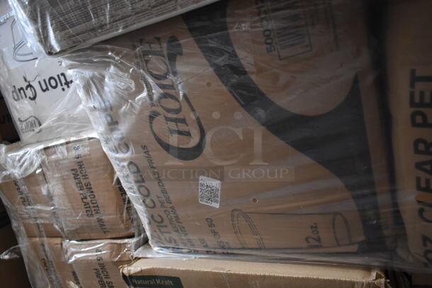 PALLET LOT of 20 BRAND NEW Boxes Including Dart 50HT1 5" x 5" x 3" White Foam Hinged Lid Container - 500/Case, 245CCGR10BL Baker's Lane 10" White Corrugated Grease-Resistant Cake Circle - 100/Case, 2 Box Dart Quiet Classic Plates, 2 500TW7 Choice 7 oz. Translucent Thin Wall Plastic Cold Cup - 2500/Case, 2 Box 485WJ10TN Choice 10 1/4" Jumbo Translucent Wrapped Straw - 2000/Case, Choice 16 oz Deli Container, 3 Box 5013858 Lavex Li'l Herc 55-60 Gallon 1.2 Mil 38" x 58" Low Density Medium-Duty Black Trash Bag / Can Liner - 100/Case, 433BR25SHBGC Choice 25 lb. Shorty Natural Kraft Paper Bag - 500/Case, 4 Box 8.5" Smooth Wall Paper Plates, 127P150C Choice 1.5 oz. Clear Plastic Souffle Cup/ Portion Cup. 20 Times Your Bid! - Image 11 of 12