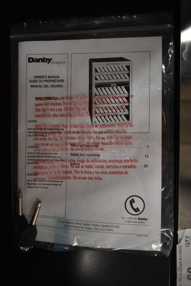BRAND NEW SCRATCH AND DENT! Danby DWC286BLS Stainless Steel 20 Inch Wine Cooler 38 Bottle w/ Dual Temperature Zones and Reversible Door. 115 Volts, 1 Phase. Tested and Working! - Image 5 of 6