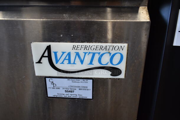 Avantco 178TUC60R Stainless Steel Commercial 2 Door Undercounter Cooler on Commercial Casters. 115 Volts, 1 Phase. Tested and Powers On But Does Not Get Cold
 - Image 3 of 8