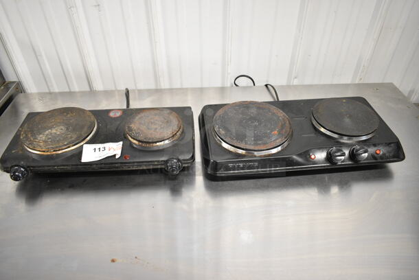 2 Elite Gourmet EDB-302BF/HD2011B Metal Countertop 2 Burner Range. 120 Volts, 1 Phase. 2 Times Your Bid!  - Image 1 of 9