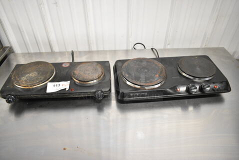 2 Elite Gourmet EDB-302BF/HD2011B Metal Countertop 2 Burner Range. 120 Volts, 1 Phase. 2 Times Your Bid! 