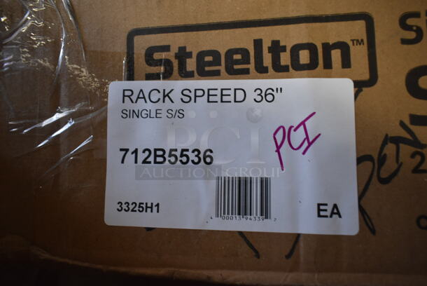 BRAND NEW SCRATCH AND DENT! Steelton 712B5536 Stainless Steel Single Tier Speed Rail - 36" - Image 2 of 3