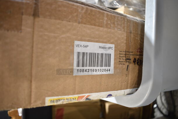 BRAND NEW! Winco Gray Trash Can w/ Contents Including VEX-54P Posts, Winware Airpot, S612A. - Image 3 of 7