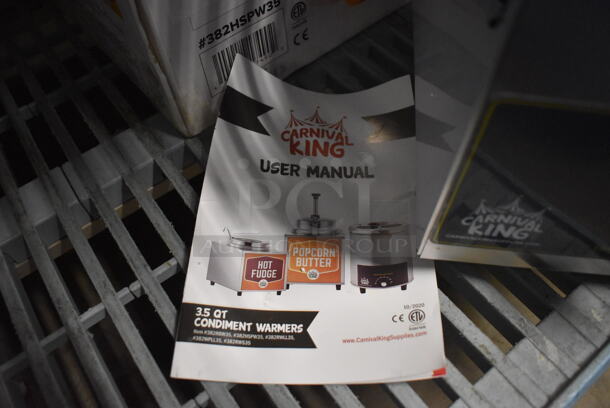 BRAND NEW IN BOX! Carnival King 382HSPW35 Stainless Steel Commercial Countertop Electric Powered 3.5 Qt. Warmer with Heated Spout and Pump. 120 Volts, 1 Phase. 9x17x12. Tested and Working! - Image 4 of 8