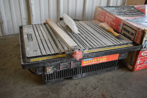 IN ORIGINAL BOX! Plasplugs Master Tiler Wet Saw. 23x18x9 - Image 6 of 9