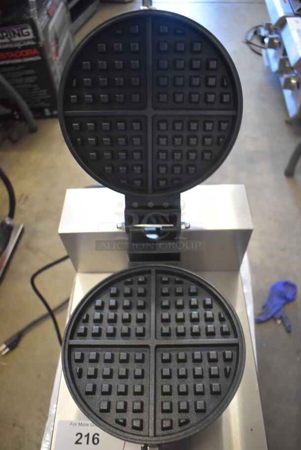 BRAND NEW IN BOX! Carnival King 382WSM11 Stainless Steel Commercial Countertop Non-Stick Single Waffle Maker with Timer. 120 Volts, 1 Phase. 10x20x12. Tested and Working! - Image 5 of 7