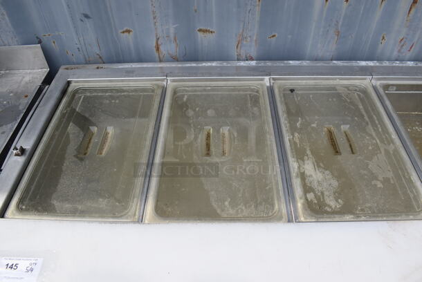 Duke SUB-FC-206 Commercial Stainless Steel Refrigerated Work Station With 4 Drop-In Pan Bins and Under Counter Shelving On Commercial Casters. 115V/1 Phase - Image 3 of 6