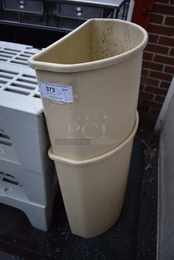 2 Tan Poly Trash Cans. 22x11x29. 2 Times Your Bid! - Image 3 of 3