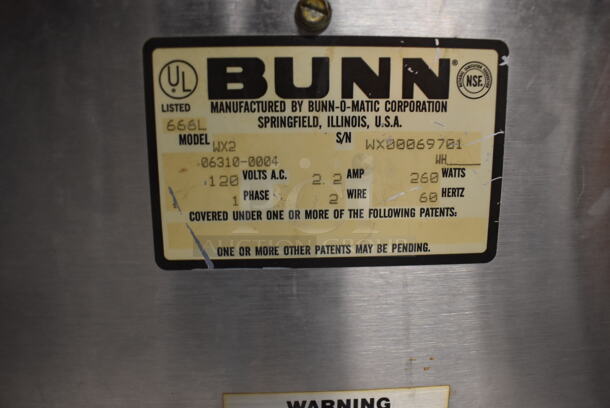 Bunn WX2 Stainless Steel Commercial Countertop 2 Burner Coffee Pot Warmer. 120 Volts, 1 Phase. 14x7x2.5. Tested and Working! - Image 5 of 5