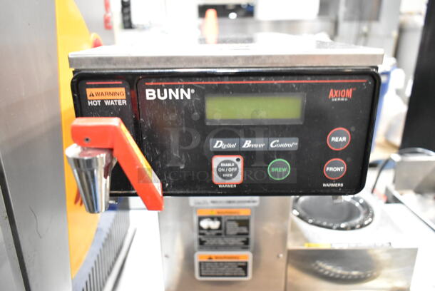 Bunn AXIOM-15-3 Stainless Steel Commercial Countertop 3 Burner Coffee Machine w/ Hot Water Dispenser and Display.  120 Volts, 1 Phase.  - Image 7 of 8