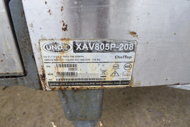 Unox Cadco Model XAV805P-208 Stainless Steel Commercial Electric Powered Convection Oven. Missing 1 Leg. 208 Volts, 3 Phase. 34x34x49 - Image 6 of 7