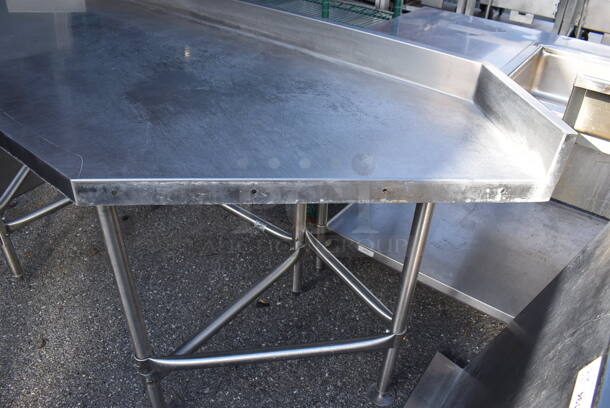 Stainless Steel Table w/ Back Splash. 90x34x40 - Image 3 of 5