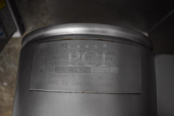Cleveland KET-3-1 Stainless Steel Commercial Countertop Electric Powered 3 Gallon Tilting Steam Kettle. 208-240 Volts, 1 Phase. - Image 5 of 7