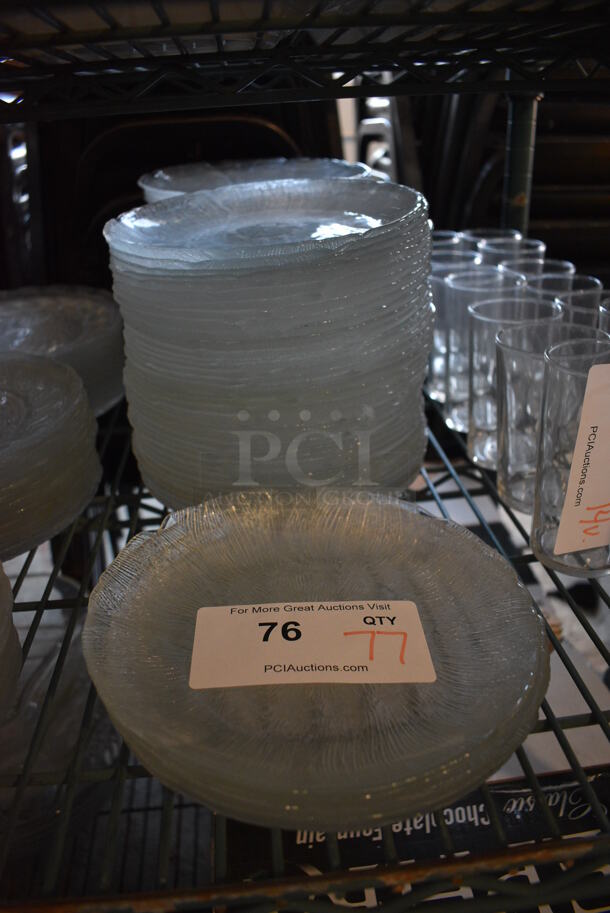 77 Glass Salad Plates. 7.75x7.75x1. 77 Times Your Bid! - Image 1 of 3