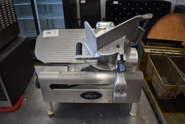 Globe Model 500 Stainless Steel Commercial Countertop Automatic Meat Slicer w/ Blade Sharpener. 115 Volts, 1 Phase. 28x19x24. Tested and Working!