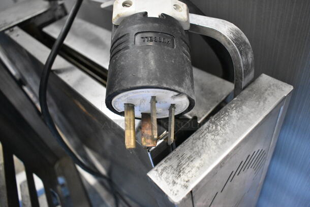 Baxter Stainless Steel Commercial Electric Powered Mini Rotating Rack Oven w/ Lower Double Pan Rack on Commercial Casters. 240 Volts, 3 Phase.  - Image 7 of 7