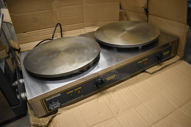 IN ORIGINAL BOX! Carnival King 382CM16DBL Stainless Steel Commercial Countertop Electric Powered 2 Burner Crepe Maker. 208-240 Volts, 1 Phase. 34x18x7 - Image 5 of 10