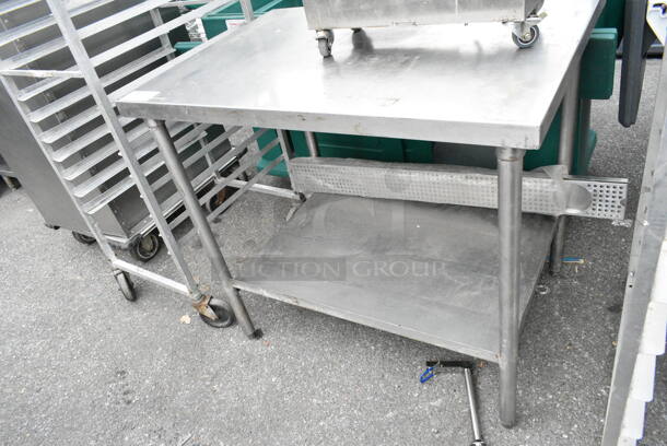 Stainless Steel Table w/ Metal Under Shelf.  - Image 3 of 3