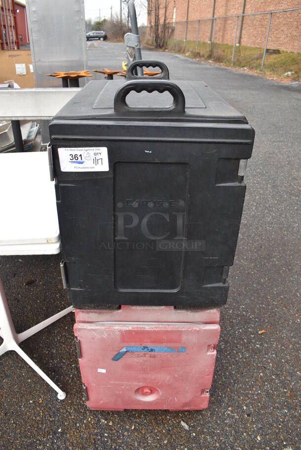 2 Poly Food Carrying Catering Cases. Carlisle NPC300 and Cambro 300MPC. 17x24x25, 17x24x23. 2 Times Your Bid!